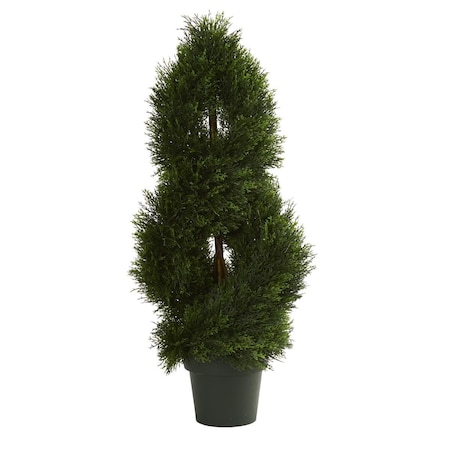 Dare2Decor Double Pond Cypress Spiral Artificial Topiary Tree UV Resistant DA1597585